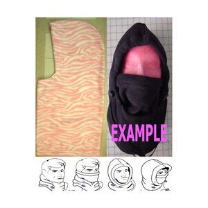 BRAND NEW HANDMADE BALACLAVA HOOD FACE MASK SKI FLEECE PINK ZEBRA